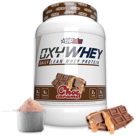 EHP Labs OxyWhey Poudre de Protéine Whey – 25 g d’Isolat de Whey par Portion, Shake Protéiné Substitut de Repas Sans Sucre – 25 Portions (Chocolat Caramel)