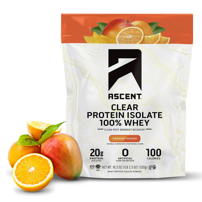 Ascent Clear Whey Protein Isolate – Orange Mangue