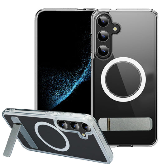 Coque Transparente condgood pour Samsung Galaxy S25 Plus avec Support – Compatible MagSafe à Fixation Magnétique Puissante, Support 3-en-1, Protection Militaire Anti-Jaunissement, Design Fin pour Samsung Galaxy S25 Plus (Transparent)