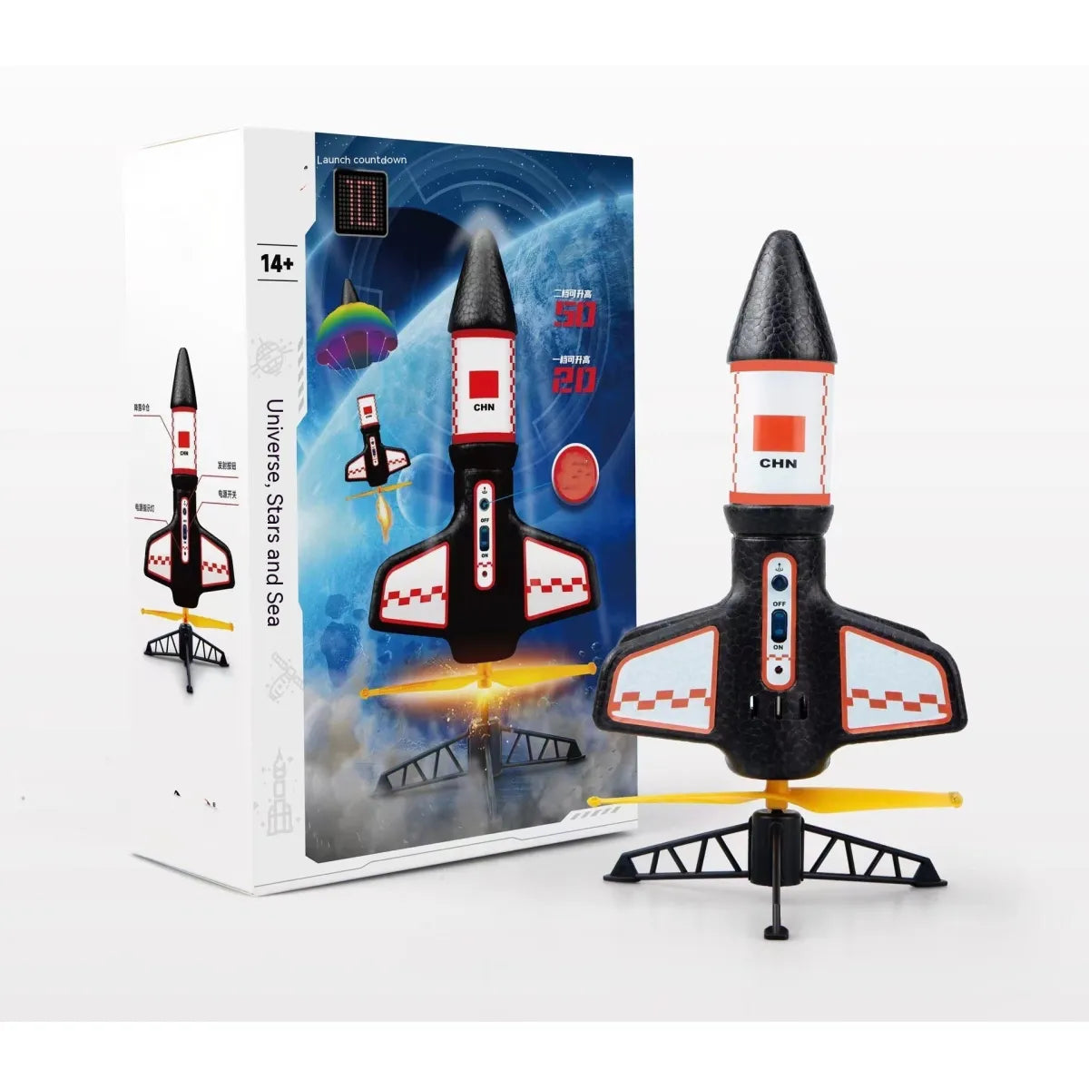 Jouet Lance-Fusée Électrique pour Enfants avec Parachute – Modèle de Fusée d’Exploration Spatiale pour Jeux en Plein Air