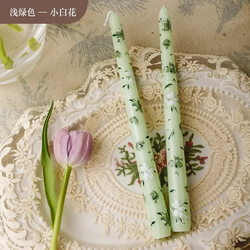 25cm Handpainted Taper Candles Decorative Long Candles Luxury Gifts for Her Aesthetic Home Accessories
