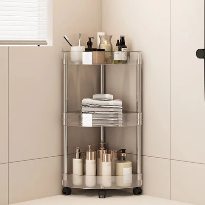 Shelf Trolley Bathroom Organizer Shelves Kitchen Home Large Capacity Storage Rack Acryl Cart Corner Cosmetic Organizer Supplies
