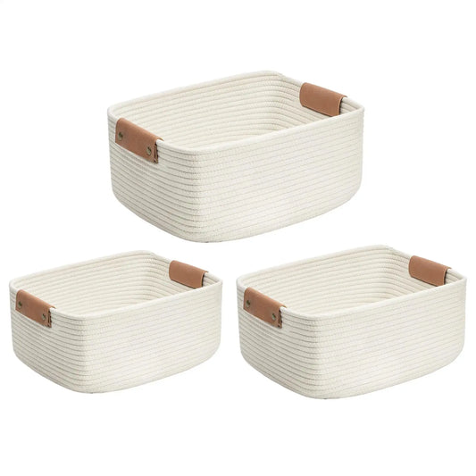 3pcs Storage Basket Rectangular Storage Organizer Multifunctional Desktop Sundries Cosmetics Kids Toys Storage Box For Home