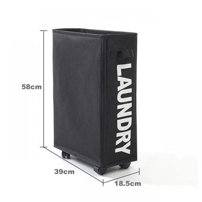 Laundry Basket with Wheels Large Capacity Yoga Mat Storage Basket Multifunctional Foldable Waterproof Dirty Clothes Storage Bag