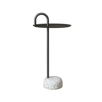 Nordic Modern Side Table with Stone Base Luxury Living Room End Table Creative Stable Sofa Corner Desk Metal Coffee Table