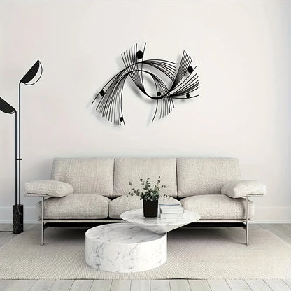 Modern Abstract Geometric Metal Wall Art, Minimalist Linear Art, Suitable for Home, Office, Indoor/outdoor Sign, Easy To Hang