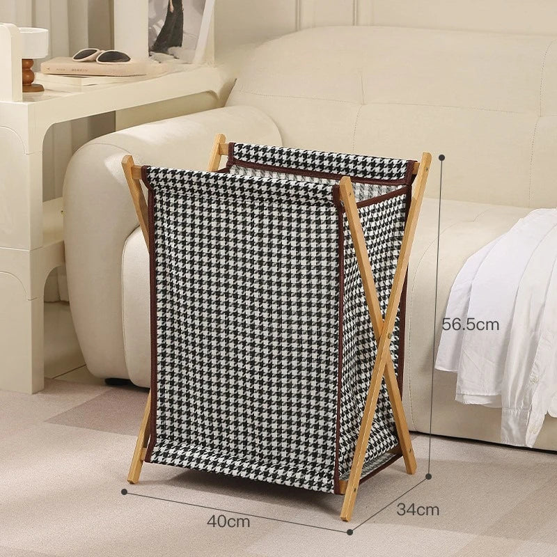 Modern Foldable Bamboo Laundry Baskets Simple Fabric Bathroom Clothes Basket Multifunctional Creative Bedroom Storage Basket