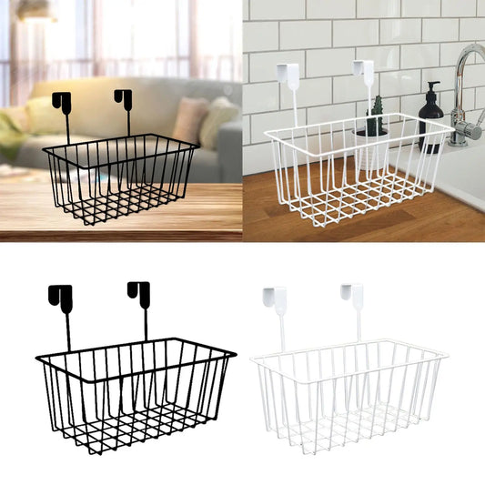 Grid Storage Baskets with Hooks, Over Cabinet Door Organizer,Wire Basket Hanging Cabinet Door Organizer Wire Basket Storage Pant