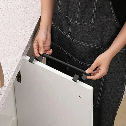 Towel Rod Over Cabinet Towel Rack Storage Organizer Bathroom Door Hanging Towel Rack Kitchen Cabinet Punch-free Rag Hanger