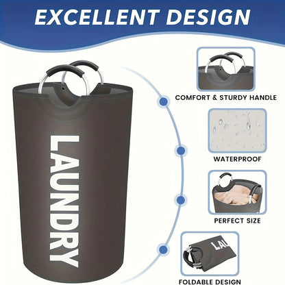 Extra-Large Waterproof Laundry Basket with Padded Handle - Foldable, Multi-Purpose Storage for Bathroom, Laundry Room, Balcony