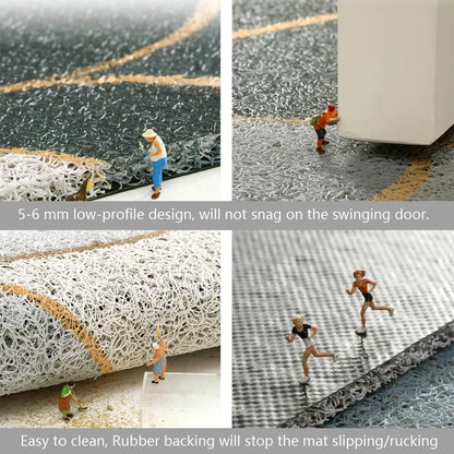 Door Mat Outdoor for Home Entrance Brown Non-Slip Welcome Mats Outdoor Indoor for Entryway, Low Profile Floor Front Doormat