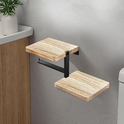1pcs Wooden Paper Towel Holder Space Saving Countertop Organizer with Vertical Paper Towel Storage for Kitchen and Bathroom