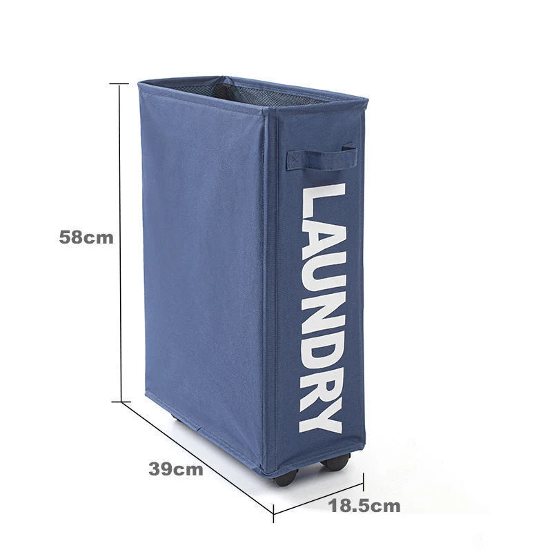 Laundry Basket with Wheels Large Capacity Yoga Mat Storage Basket Multifunctional Foldable Waterproof Dirty Clothes Storage Bag
