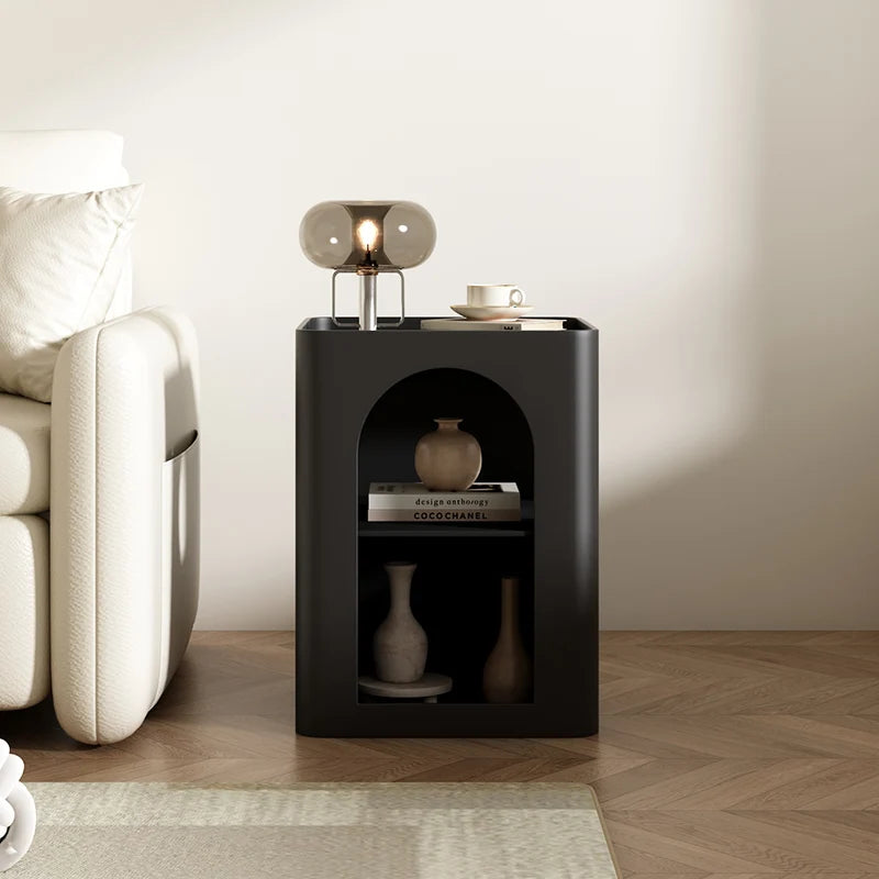 Modern Minimalist Iron Side Table Square Living Room Corner Small Creative Cabinet Elegant Bedside Table
