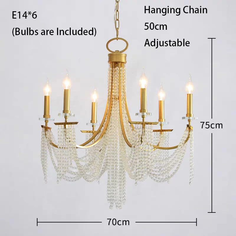 Luxury Candle Chandelier Romantic Crystal Hanging Lamp For Villa Dining Room Bedroom Indoor Decor Art Living Room Pendant Lamp