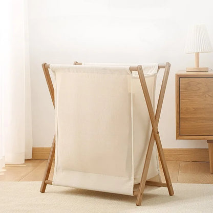 Modern Foldable Bamboo Laundry Baskets Simple Fabric Bathroom Clothes Basket Multifunctional Creative Bedroom Storage Basket