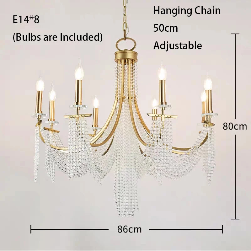 Luxury Candle Chandelier Romantic Crystal Hanging Lamp For Villa Dining Room Bedroom Indoor Decor Art Living Room Pendant Lamp