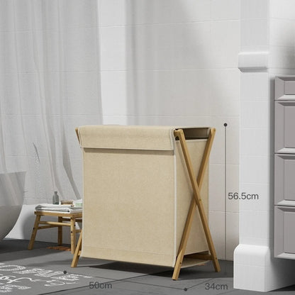 Modern Foldable Bamboo Laundry Baskets Simple Fabric Bathroom Clothes Basket Multifunctional Creative Bedroom Storage Basket