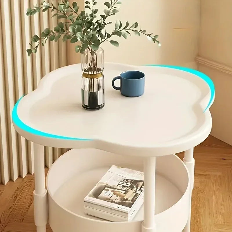 Modern Minimalist Bedside Table with Portable Storage Rack - Space Saving Design, Casual and Chic Home Decoration