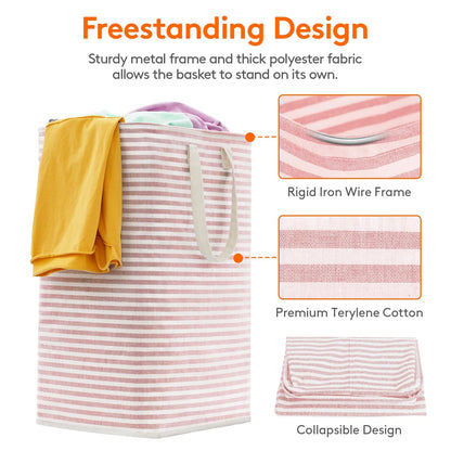 75L Large Collapsible Laundry Baskets with Handle Household Clothes Storage Basket Dirty Laundry Toys Storage Organization
