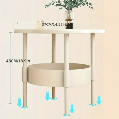 Modern Minimalist Bedside Table with Portable Storage Rack - Space Saving Design, Casual and Chic Home Decoration