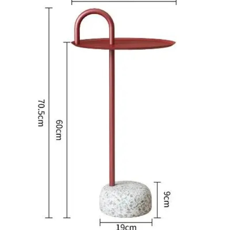 Nordic Modern Side Table with Stone Base Luxury Living Room End Table Creative Stable Sofa Corner Desk Metal Coffee Table