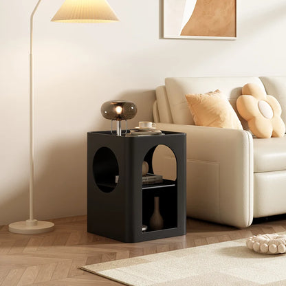 Modern Minimalist Iron Side Table Square Living Room Corner Small Creative Cabinet Elegant Bedside Table