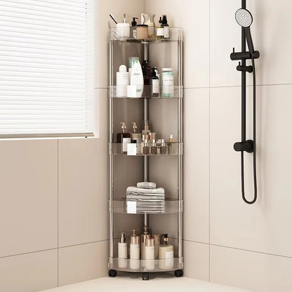 Shelf Trolley Bathroom Organizer Shelves Kitchen Home Large Capacity Storage Rack Acryl Cart Corner Cosmetic Organizer Supplies