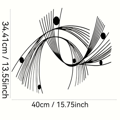 Modern Abstract Geometric Metal Wall Art, Minimalist Linear Art, Suitable for Home, Office, Indoor/outdoor Sign, Easy To Hang