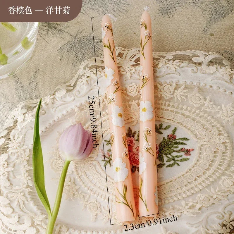 25cm Handpainted Taper Candles Decorative Long Candles Luxury Gifts for Her Aesthetic Home Accessories
