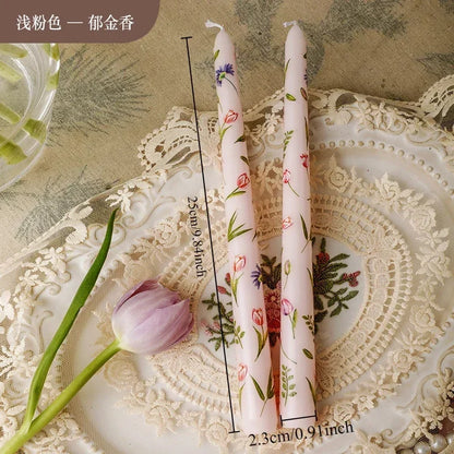 25cm Handpainted Taper Candles Decorative Long Candles Luxury Gifts for Her Aesthetic Home Accessories