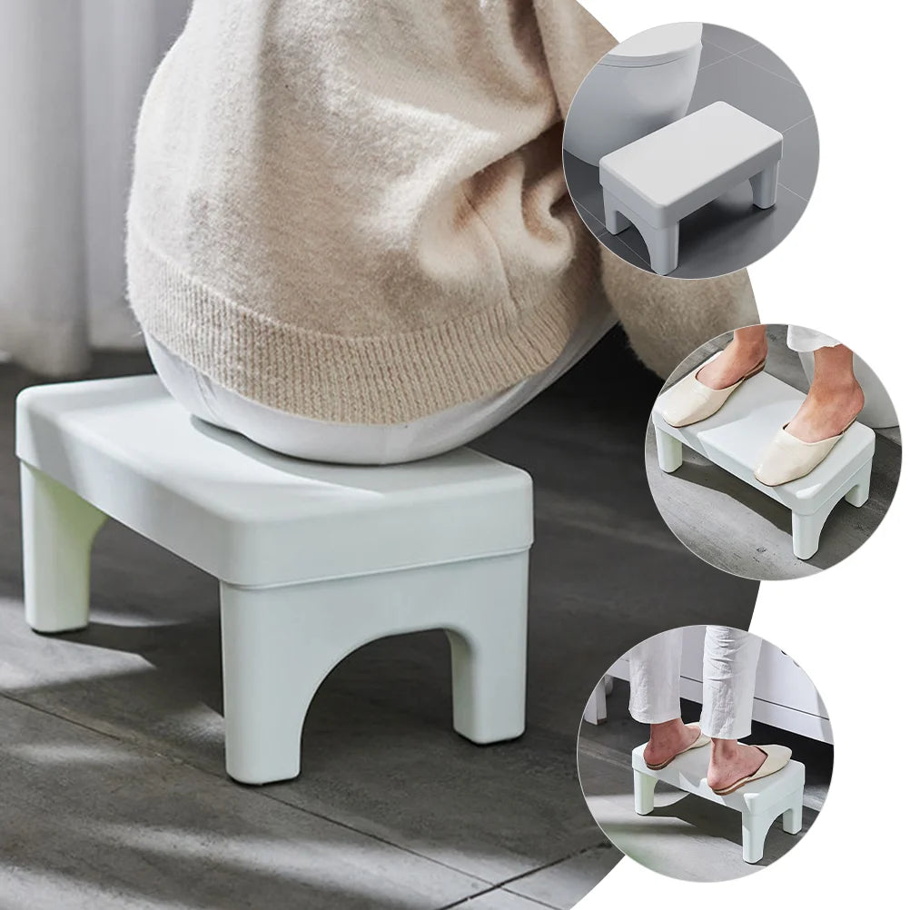 Toilet Stool Ottoman Folding Adults White Marble Poop Potty Training Step for Bathroom Short Child