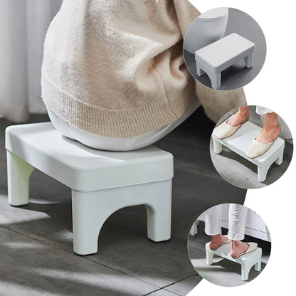 Toilet Stool Ottoman Folding Adults White Marble Poop Potty Training Step for Bathroom Short Child