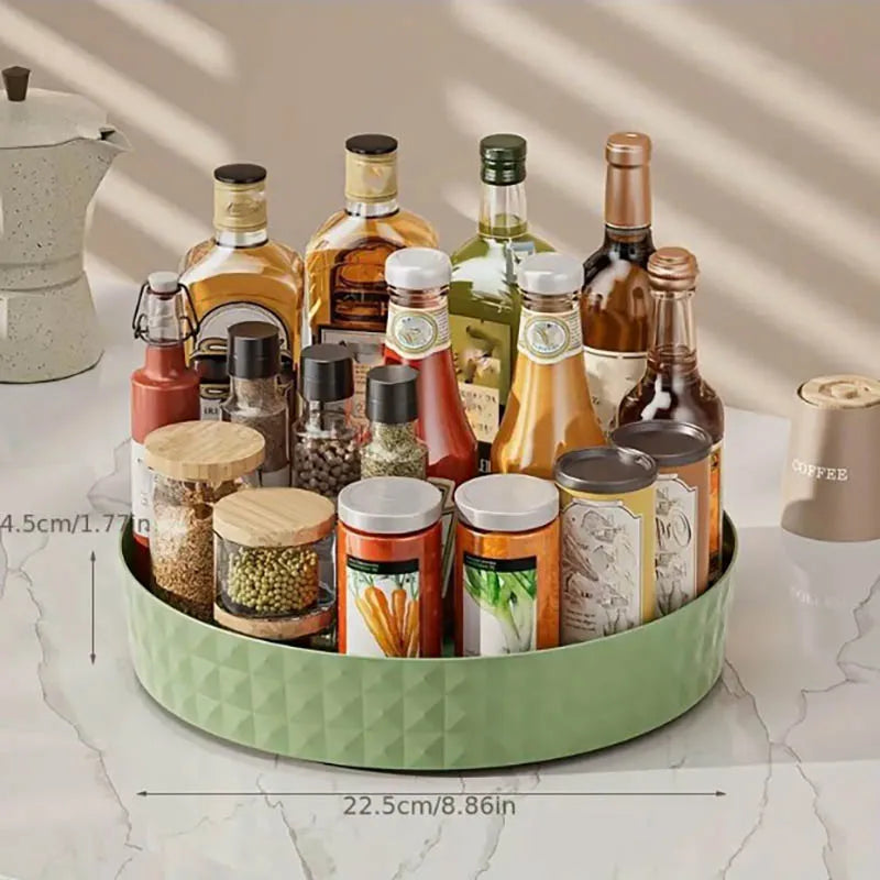 Rotating Spice Rack Organizer For Kitchen Cosmetics Storage Convenient and Space-Saving Solution for Apartments & College Dorms