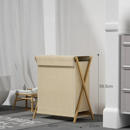 Modern Foldable Bamboo Laundry Baskets Simple Fabric Bathroom Clothes Basket Multifunctional Creative Bedroom Storage Basket