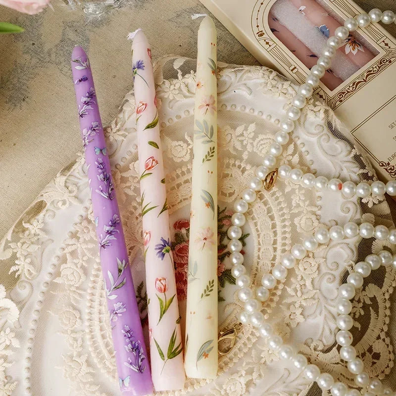 25cm Handpainted Taper Candles Decorative Long Candles Luxury Gifts for Her Aesthetic Home Accessories