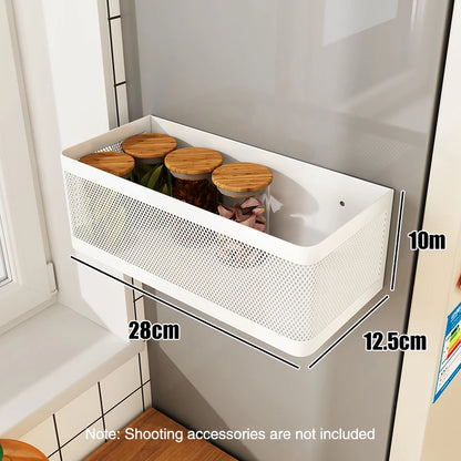 Magnetic Spice Rack, Easy To Install on The Side of Refrigerator/Space Saving Kitchen Organization Shelf Organizer for Cabinet
