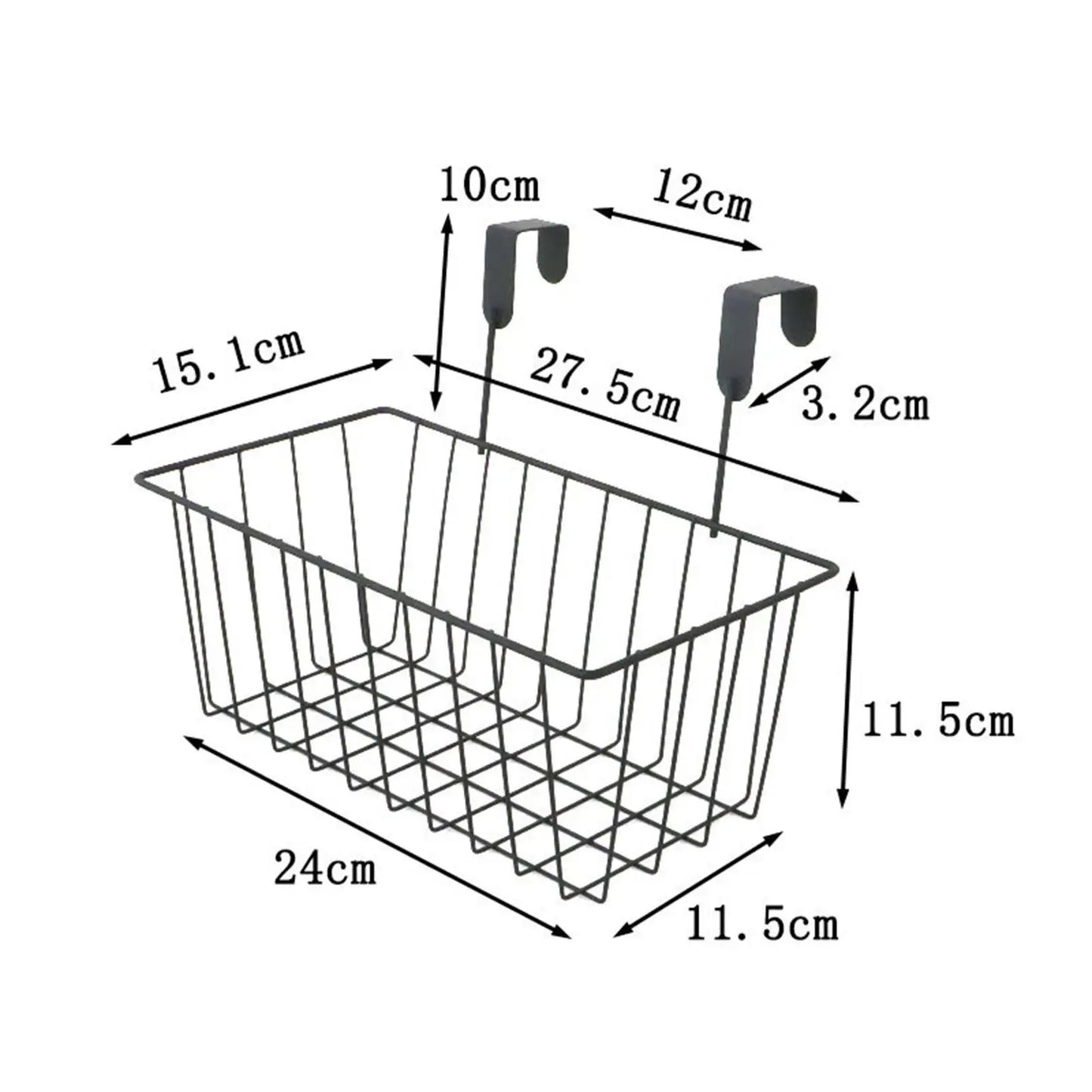 Grid Storage Baskets with Hooks, Over Cabinet Door Organizer,Wire Basket Hanging Cabinet Door Organizer Wire Basket Storage Pant