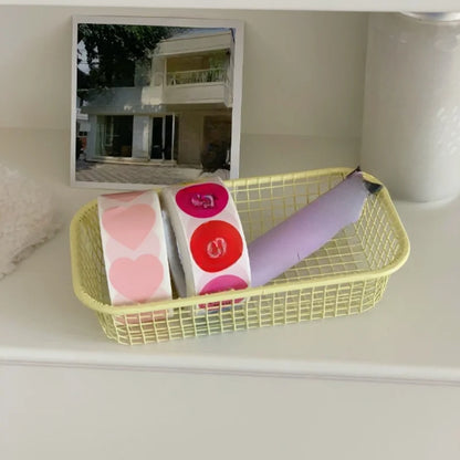 Desktop Storage Basket Retro Stationery Storage Boxes Multifunctional Cosmetic Organizers Office Desk Decor Home Sundries Basket