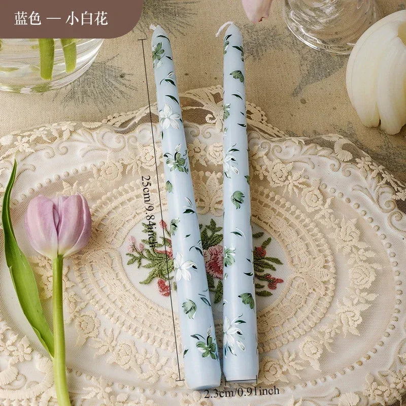 25cm Handpainted Taper Candles Decorative Long Candles Luxury Gifts for Her Aesthetic Home Accessories
