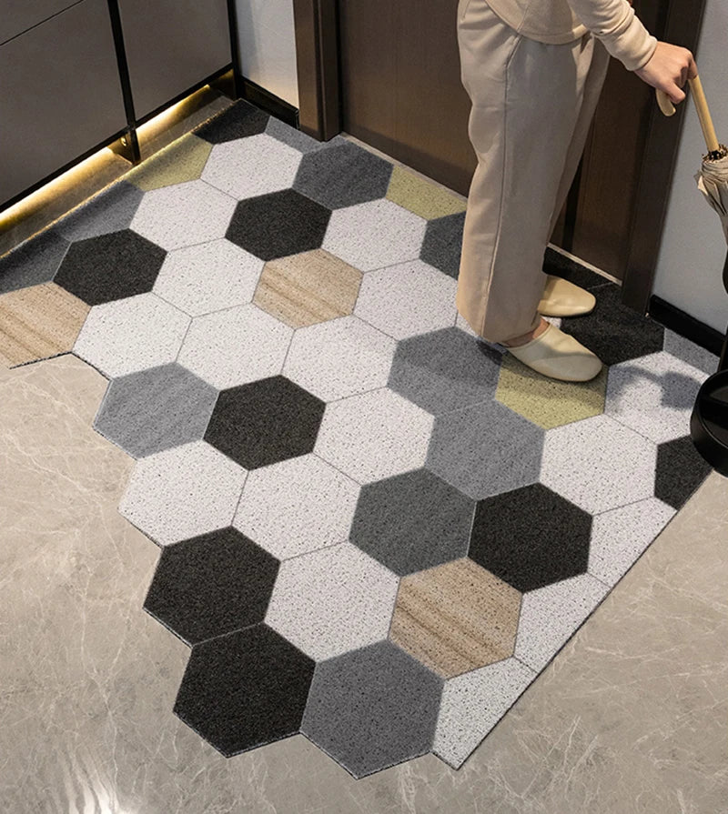 Door Mat Outdoor for Home Entrance Brown Non-Slip Welcome Mats Outdoor Indoor for Entryway, Low Profile Floor Front Doormat