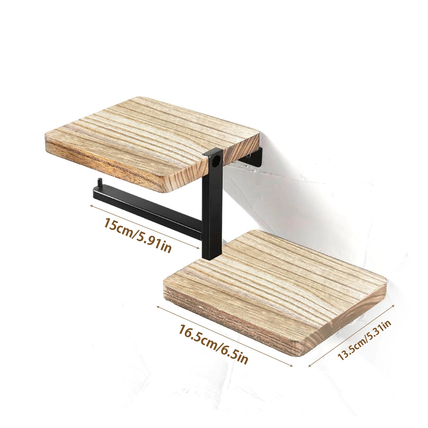 1pcs Wooden Paper Towel Holder Space Saving Countertop Organizer with Vertical Paper Towel Storage for Kitchen and Bathroom