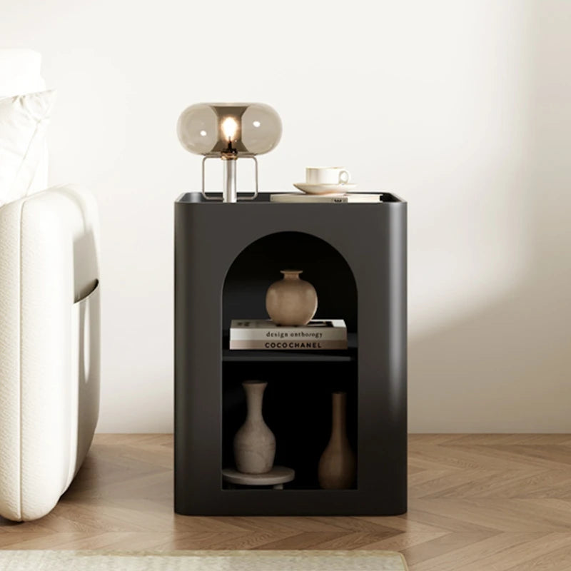 Modern Minimalist Iron Side Table Square Living Room Corner Small Creative Cabinet Elegant Bedside Table