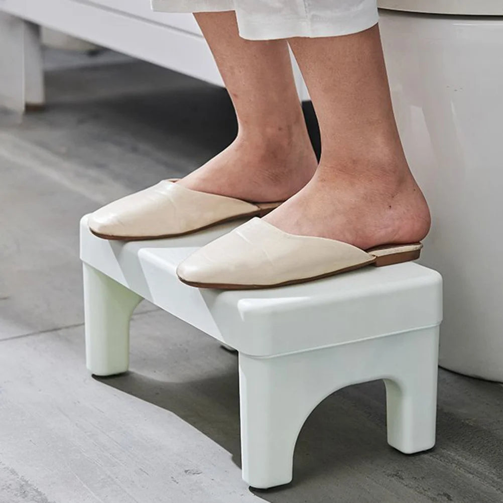 Toilet Stool Ottoman Folding Adults White Marble Poop Potty Training Step for Bathroom Short Child