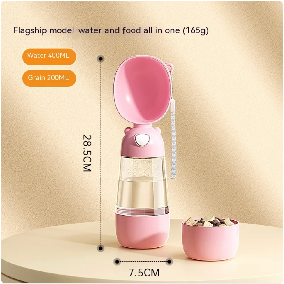 Bouteille d’eau portable avec distributeur et gamelle pour chiens et animaux de compagnie, idéale pour les voyages